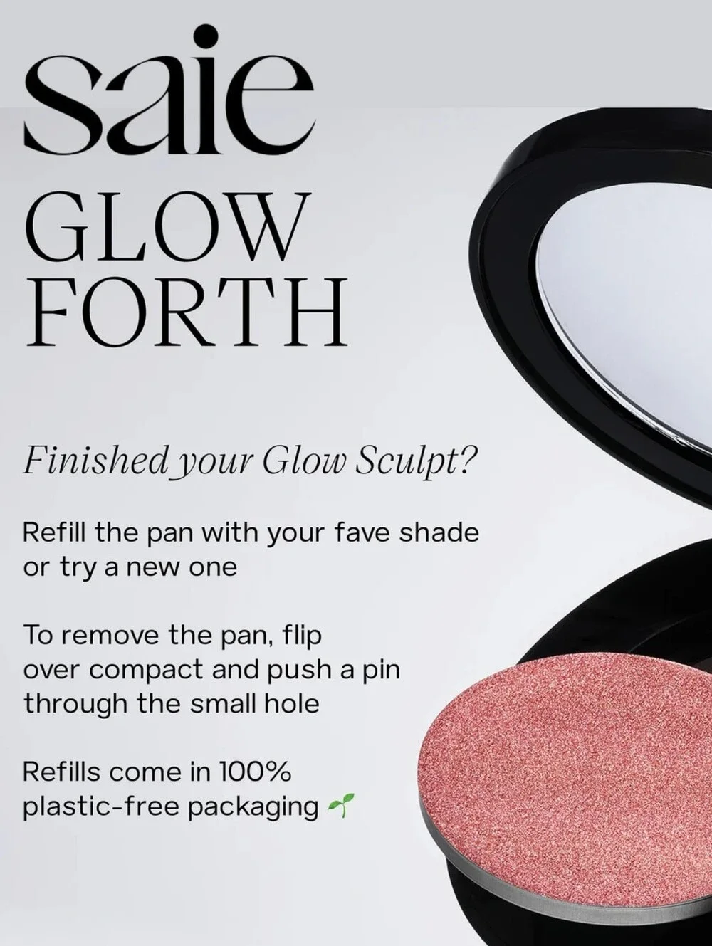SAIE Peach Glow CREAM Highlighting Blush -New